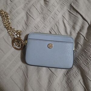 Light Blue Wallet with Gold Chain